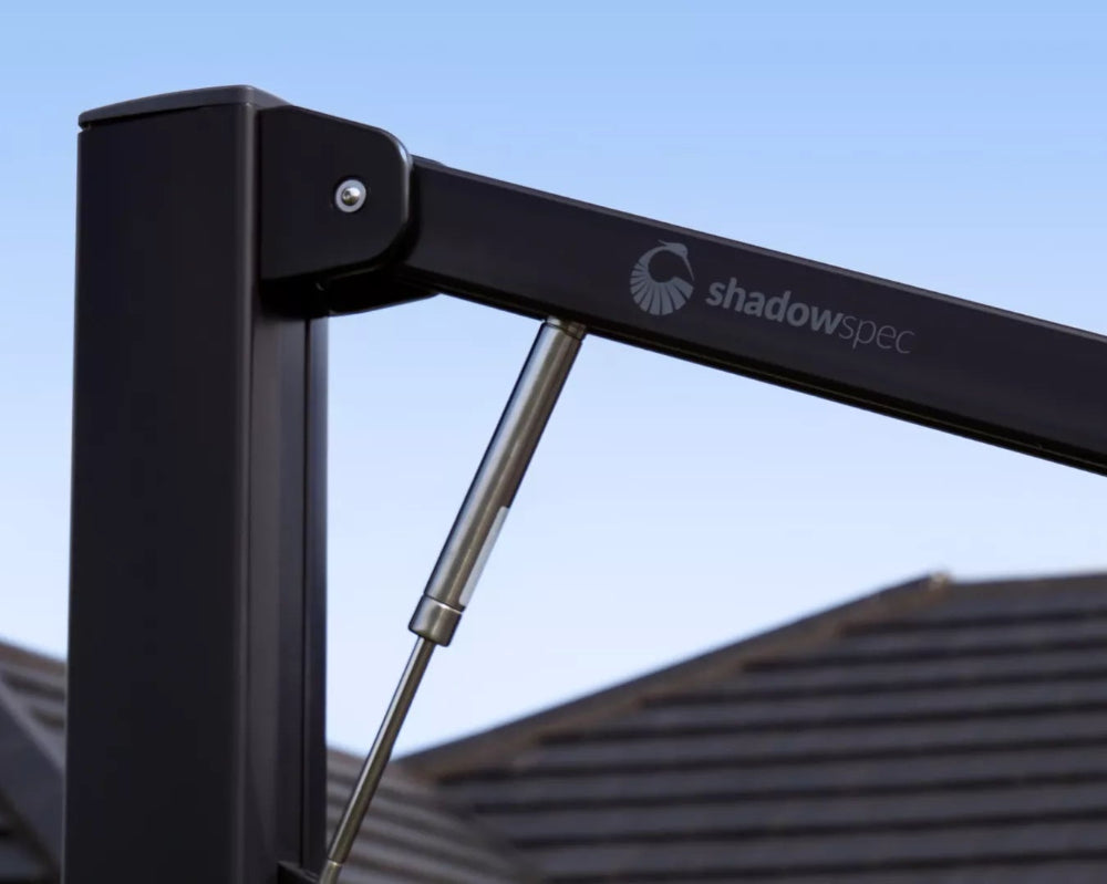 Black outdoor umbrella arm with 